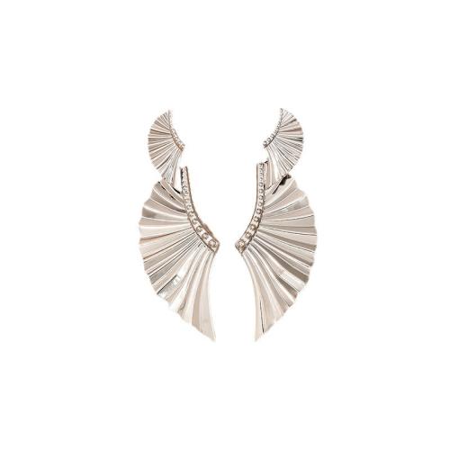 Zinc Alloy Stud Earring Fan plated for woman Sold By Pair