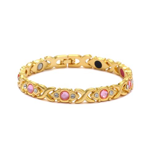 Zinc Alloy Bracelet plated for woman & with rhinestone Sold By PC