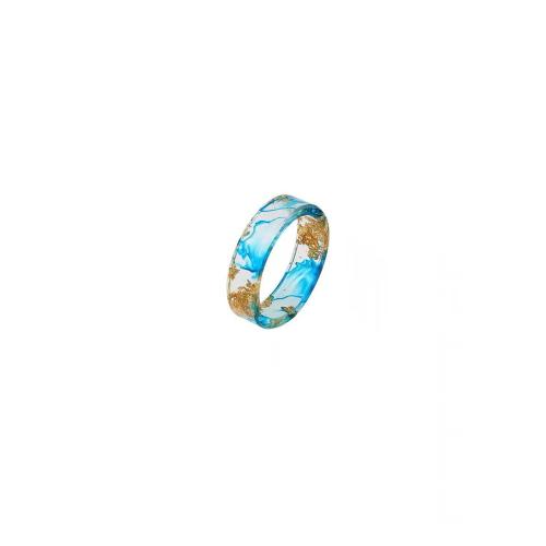 Resin fingerring, forgyldt, mode smykker & Unisex, flere farver til valg, Inner diameter 1.8cm, Solgt af PC