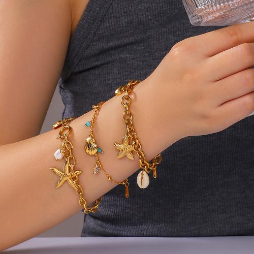 Stainless Steel Jewelry Bracelet 304 Stainless Steel Vacuum Ion Plating & for woman & with rhinestone Sold By PC