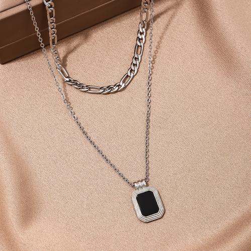 Zinc Alloy Jewelry Necklace with Acrylic plated for woman silver color Sold By PC