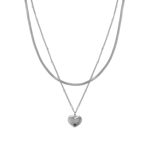 Titanium Steel Necklace Heart plated for woman Length Approx 21-50 cm Sold By PC