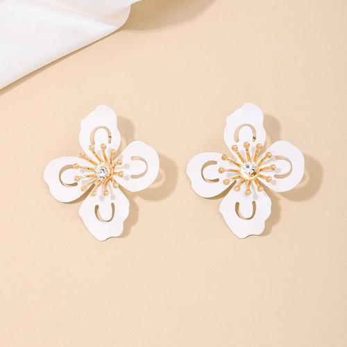 Zinc Alloy Stud Earring petals plated for woman Sold By Pair