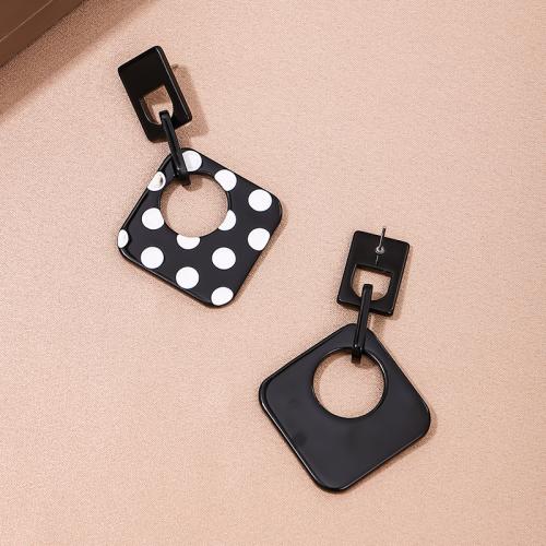 Acrylic Jewelry Earring plated for woman white and black Sold By Pair