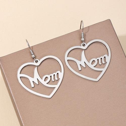 Zinc Alloy Drop Earrings Heart plated for woman Sold By Pair