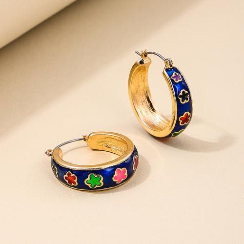 Zinc Alloy Drop Earrings plated for woman & enamel gold Sold By Pair