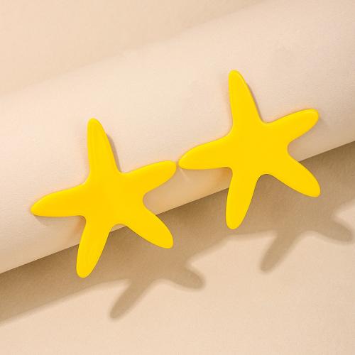 Acrylic Jewelry Earring Star plated for woman Sold By Pair