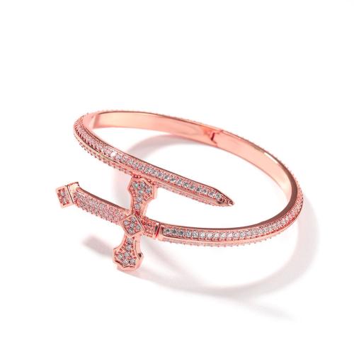 Cúbicos Circonia pulsera Latón Micro pavimenta, metal, diverso tamaño para la opción & micro arcilla de zirconia cúbica & para mujer, más colores para la opción, Vendido por UD