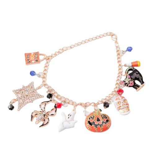 Cink Alloy Narukvica i ogrlica, pozlaćen, bez spolne razlike & Halloween Nakit Gift & različitih stilova za izbor & emajl & s Rhinestone, Prodano By PC