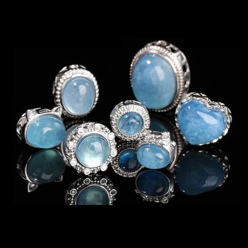 Spacer Beads Jewelry Aquamarine with Zinc Alloy polished DIY Sold By PC