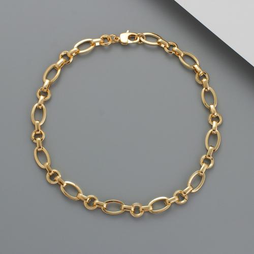 Brass Necklace gold color plated for woman nickel lead & cadmium free Length 44 cm Sold By PC