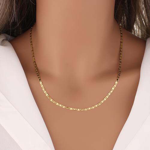 Collier en laiton, Placage de couleur d'or, pour femme, protéger l'environnement, sans nickel, plomb et cadmium, Longueur 43 cm, Vendu par PC