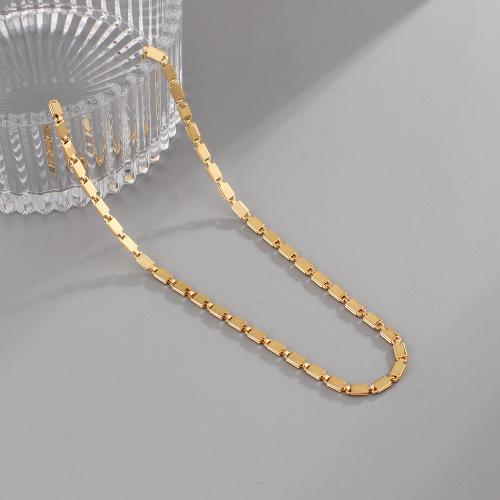 Collier en laiton, Placage de couleur d'or, pour femme, protéger l'environnement, sans nickel, plomb et cadmium, Longueur 43.5 cm, Vendu par PC