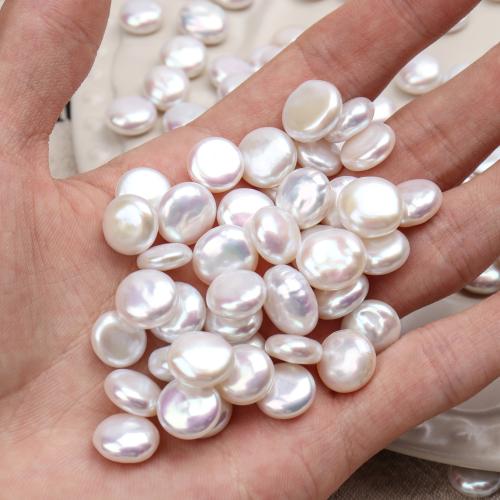 Cultured Coin Freshwater Pearl Beads DIY white mm Sold By PC