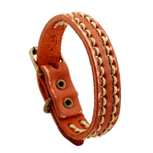 Zinc Alloy Bracelet with Linen & Zinc Alloy handmade fashion jewelry & Unisex .5cm Length 23.5 cm Sold By PC