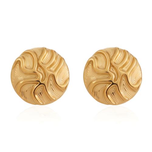 Roestvrij staal Stud Earrings, 304 roestvrij staal, plated, mode sieraden & voor vrouw, gouden, Verkocht door pair