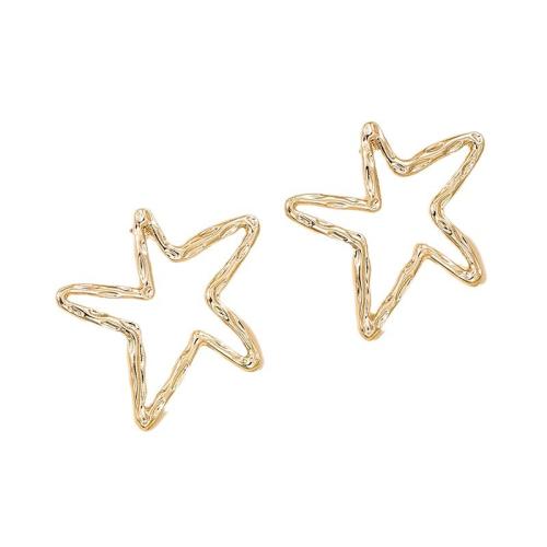 Lo zinco in lega Stud Earring, lega in zinco, Stella, placcato, per la donna, oro, Venduto da coppia