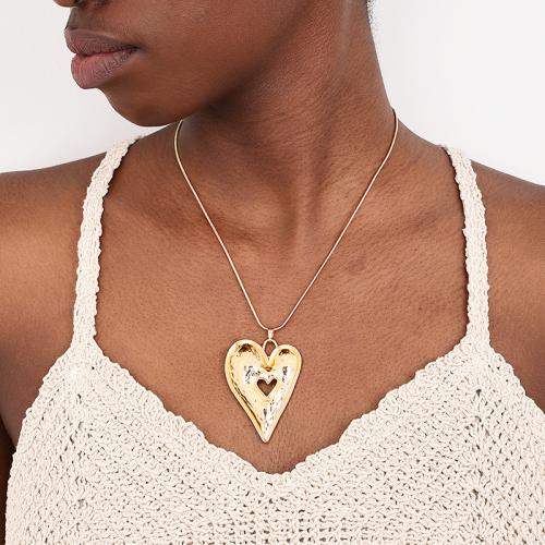 Zinc Alloy smykker halskæde, Heart, forgyldt, for kvinde, guld, Solgt af PC