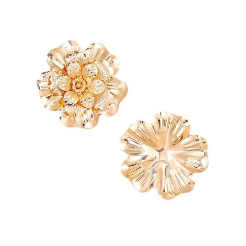 Lo zinco in lega Stud Earring, lega in zinco, Petali, placcato, per la donna, oro, Venduto da coppia