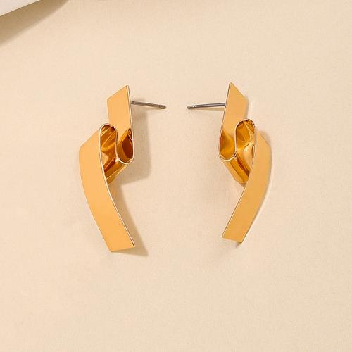 Lo zinco in lega Stud Earring, lega in zinco, placcato, per la donna, oro, Venduto da coppia