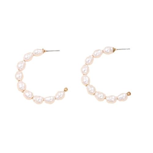 Zinc Alloy Stud Earring with Plastic pencil plated for woman white Sold By Pair