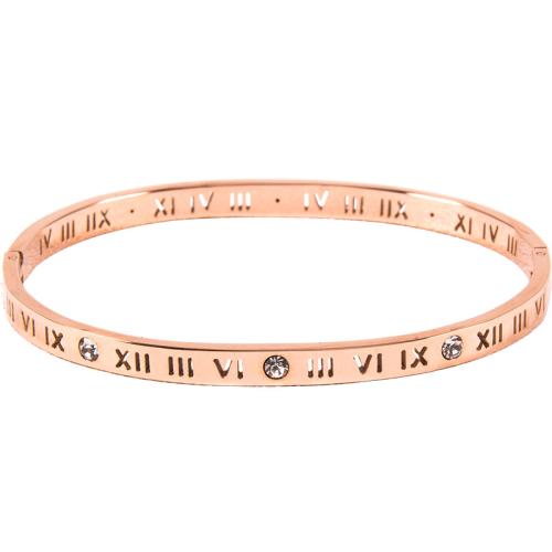 Titanium armbanden, Titanium Staal, plated, verschillende grootte voor keus & micro pave zirconia & voor vrouw, meer kleuren voor de keuze, Binnendiameter:Ca 59.4mm, Verkocht door PC