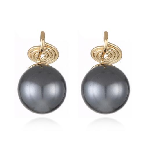 Brass Earring Clip with Plastic Pearl plated & for woman Sold By Pair