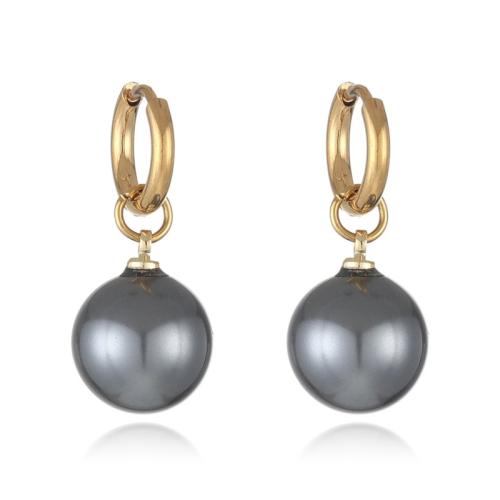 Rostfritt stål spaken bakåt Earring, 304 rostfritt stål, med Plast Pearl, plated, mode smycken & olika storlek för val & för kvinna, fler färger för val, Säljs av Par