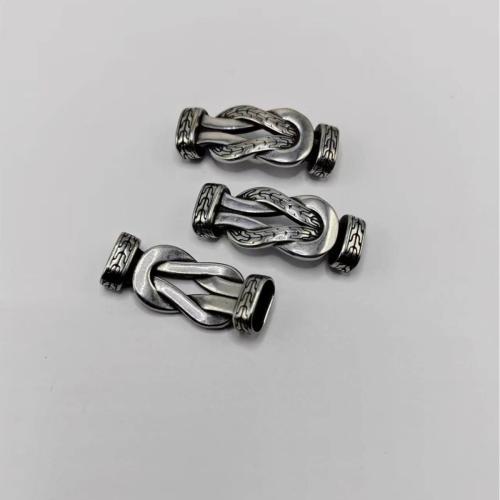 Cruach dhosmálta Leathar Corda Clasp, 304 Cruach dhosmálta, snasta, DIY & 1/1 lúb, Díolta De réir PC