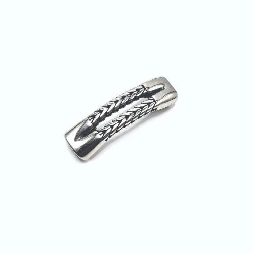 Cruach dhosmálta Leathar Corda Clasp, 304 Cruach dhosmálta, snasta, DIY, 6x12mm, Díolta De réir PC