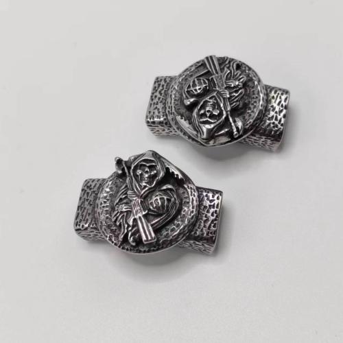 Cruach dhosmálta Leathar Corda Clasp, 304 Cruach dhosmálta, snasta, DIY, 6x12mm, Díolta De réir PC