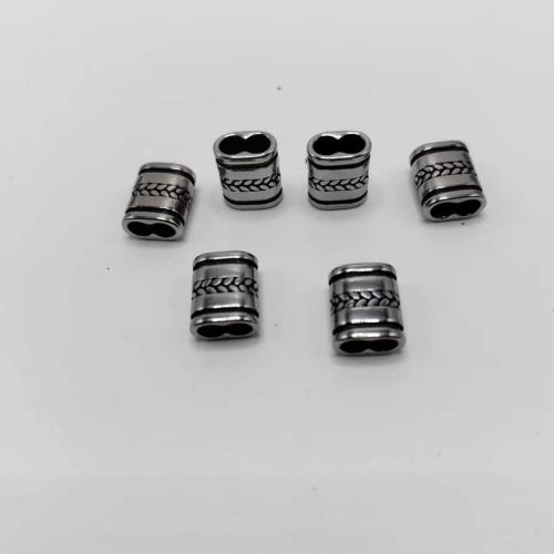 Fermoir de cordon en cuir en acier inoxydable , Acier inoxydable 304, poli, DIY, 5x10mm, Vendu par PC