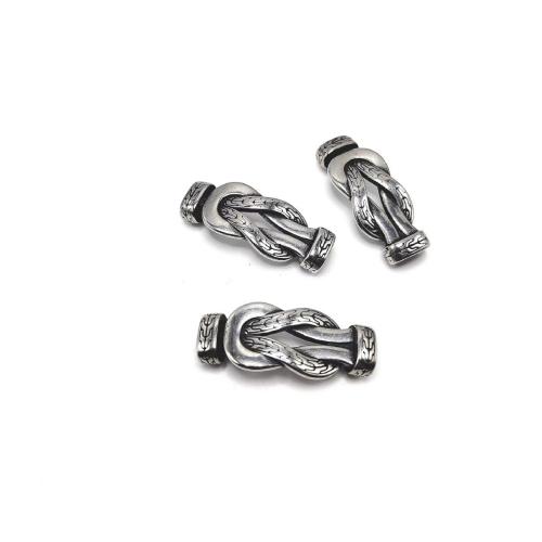 Stainless Steel Leather Cord Sluiting, 304 roestvrij staal, gepolijst, DIY, 4x8mm, Verkocht door PC