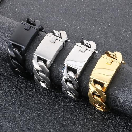 Stainless Steel Jewelry Bracelet 304 Stainless Steel Vacuum Ion Plating for man Sold By PC