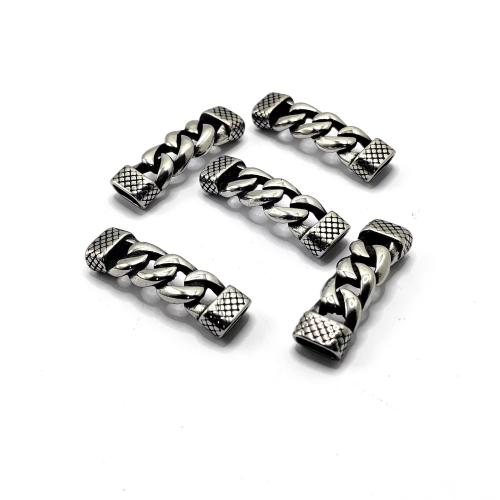 Corda in pelle con fermaglio in acciaio inossidabile, 304 acciaio inox, DIY, 8x4mm, Venduto da PC