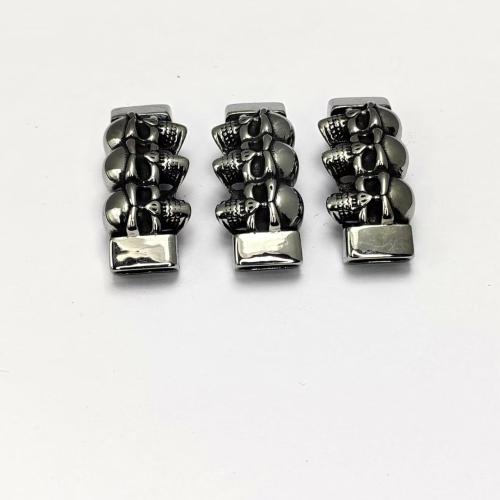 Rustfrit stål Lædersnøre Lås, 304 rustfrit stål, du kan DIY, 12x6mm, Solgt af PC