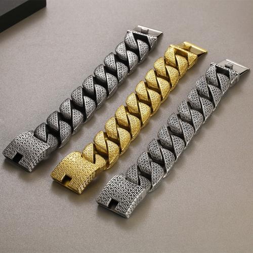 Stainless Steel Jewelry Bracelet 304 Stainless Steel Vacuum Ion Plating for man Sold By PC