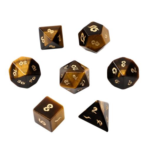 Dice for games Tiger Eye Carved Sold By PC