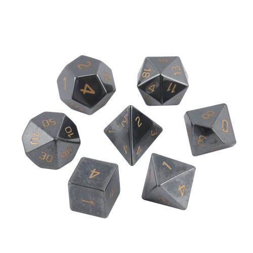 Dice for games Non Magnetic Hematite Geometrical Pattern Carved Sold By PC