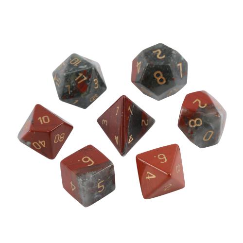 Dice for games African Bloodstone Geometrical Pattern Carved Sold By PC