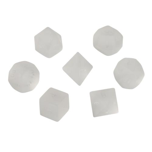 Dés pour jeux, quartz clair, Motif géométrique, styles différents pour le choix, Vendu par PC