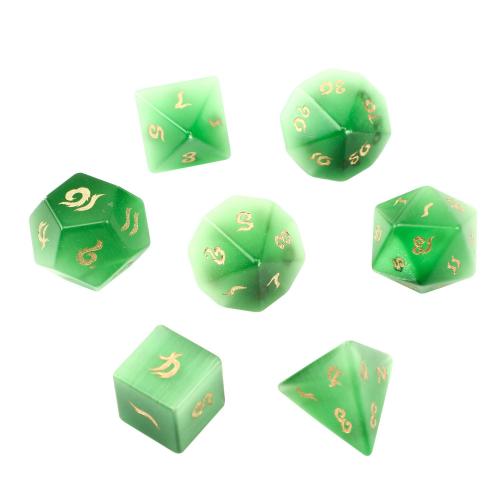 Dice for games Cats Eye Geometrical Pattern green Sold By PC