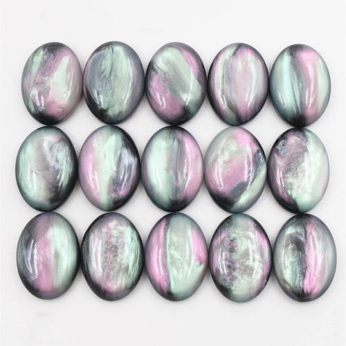 Resin flat back cabochon Oval DIY black Approx Sold By Bag