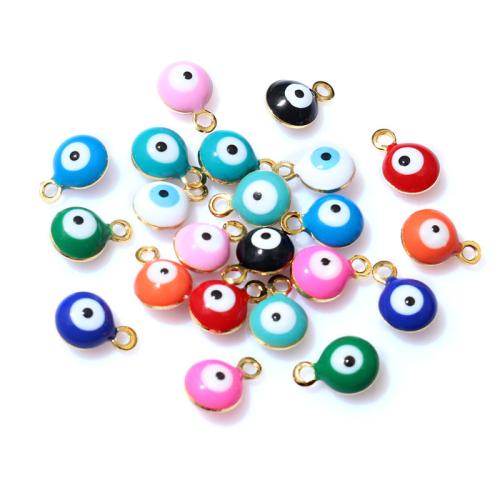 Pendentifs mauvais oeil, Acier inoxydable 304, DIY & motif de mauvais œil & émail, plus de couleurs à choisir, 8.50x6mm, Environ 100PC/sac, Vendu par sac