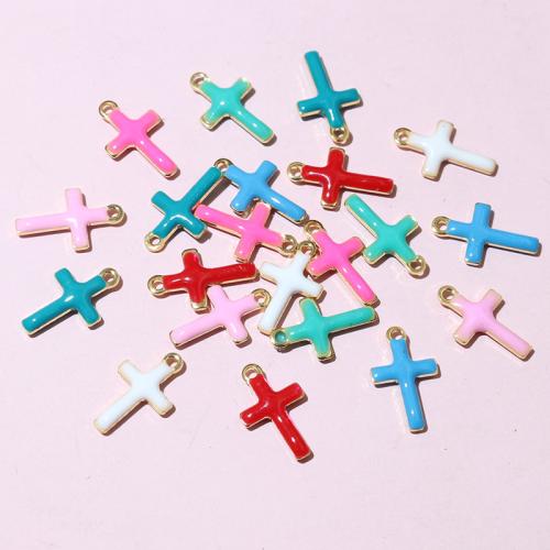 Stainless Steel Cross Pendants 304 Stainless Steel Vacuum Ion Plating DIY & enamel Approx Sold By Bag