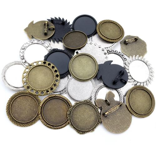 Zinc Alloy Broche Finde, forgyldt, du kan DIY & forskellige design til valg, flere farver til valg, nikkel, bly & cadmium fri, inside diameter:30mm, Ca. 100pc'er/Bag, Solgt af Bag