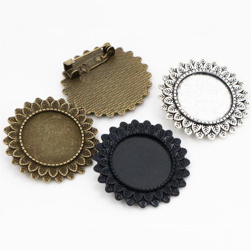 Zinc Alloy Broche Finde, Flower, forgyldt, du kan DIY, flere farver til valg, nikkel, bly & cadmium fri, inside diameter:20mm, Ca. 100pc'er/Bag, Solgt af Bag