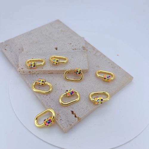 Brass Screw Clasp gold color plated DIY & enamel nickel lead & cadmium free Sold By PC