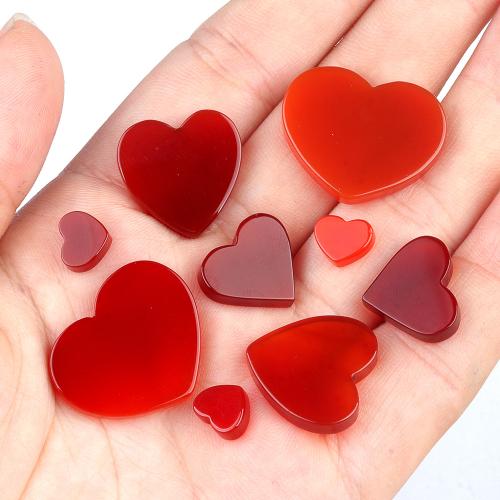 Agate Cabochon Red Agate Heart DIY red Sold By PC