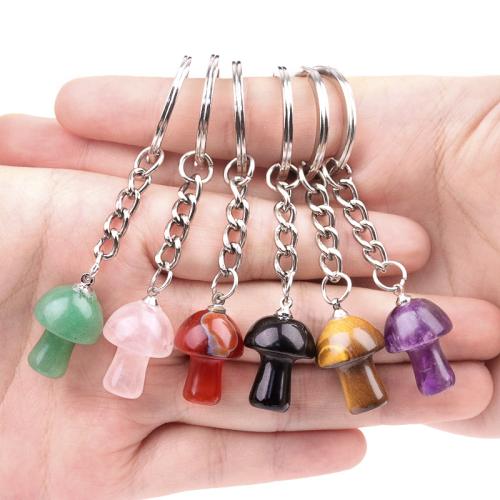 Iron Key Clasp Natural Stone with Iron mushroom fashion jewelry Sold By PC